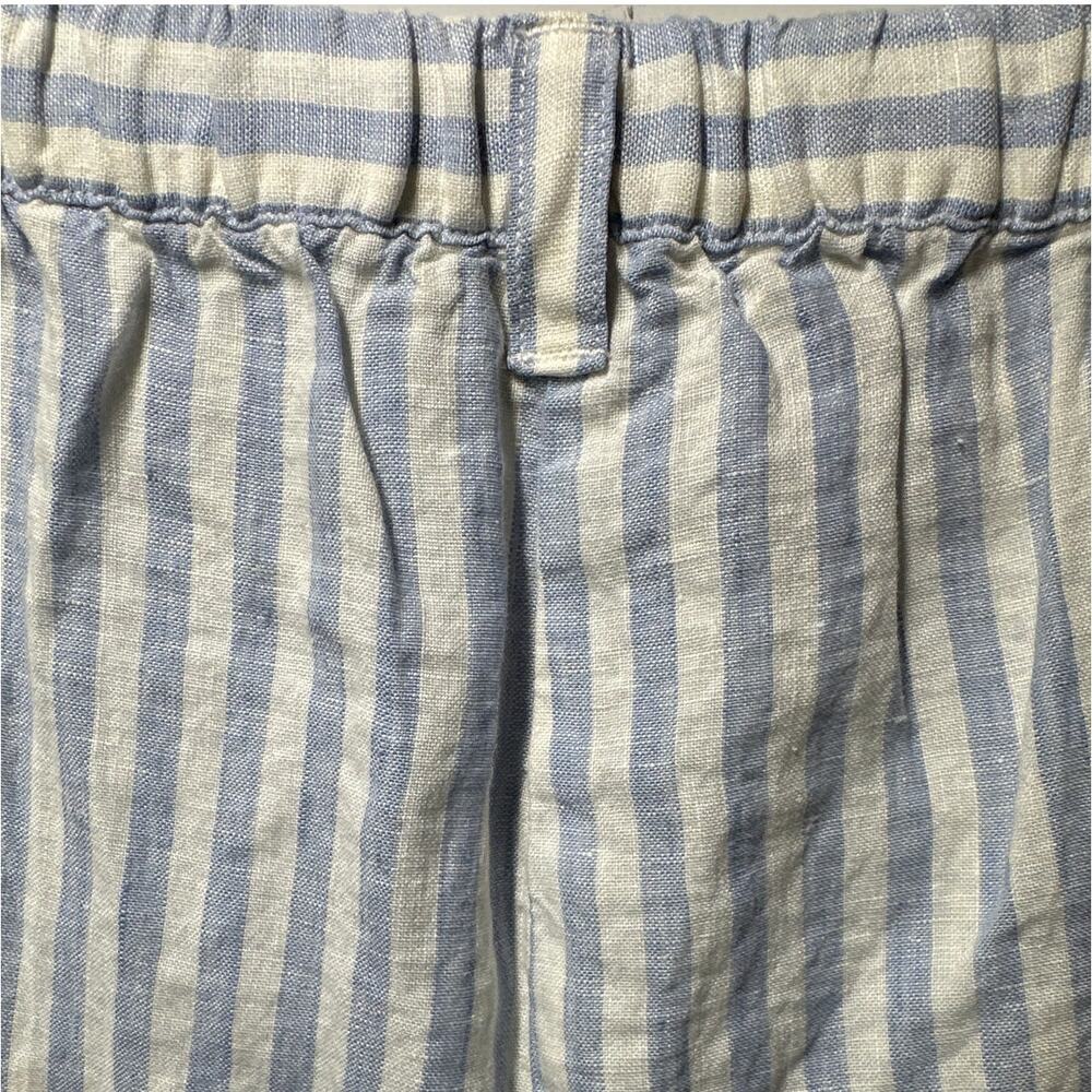 Ellen Tracy Linen Wide Leg Cropped Capri Pants Stripes Size XL Nautical Beachy - Picture 10 of 13